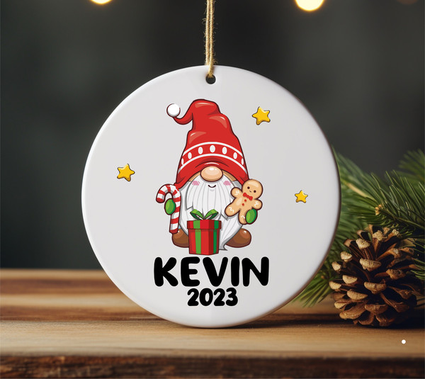 Boys Christmas Ornament,  Personalized Gnome Christmas Ornament, Cute Boys Christmas Ornament, Christmas Tree Decoration Gift For Family - 2.jpg