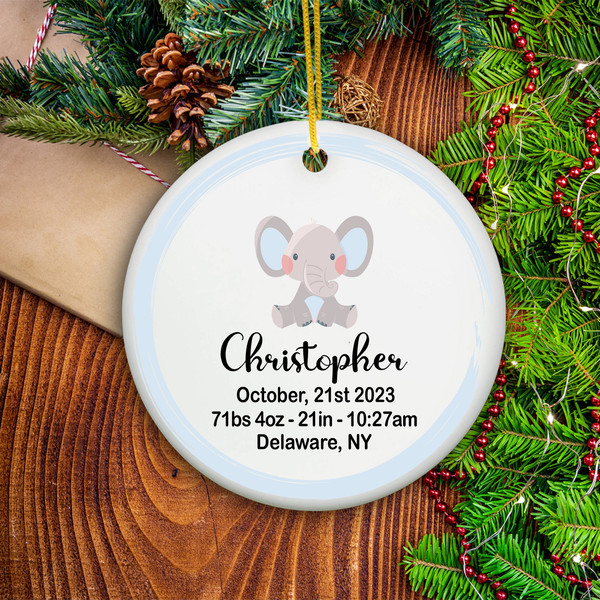 Custom Baby Boy Ceramic Keepsake, Personalized Baby's First Christmas Ornament, Baby Girl Stats First Christmas Ornament, Christmas Ornament - 1.jpg