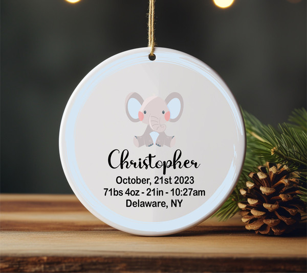 Custom Baby Boy Ceramic Keepsake, Personalized Baby's First Christmas Ornament, Baby Girl Stats First Christmas Ornament, Christmas Ornament - 2.jpg