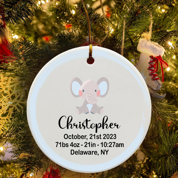 Custom Baby Boy Ceramic Keepsake, Personalized Baby's First Christmas Ornament, Baby Girl Stats First Christmas Ornament, Christmas Ornament - 3.jpg