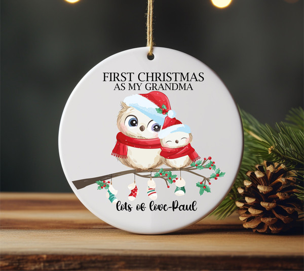 First Christmas As Grandparents Ornament, Personalized Grandparent Keepsake, Christmas Gift 2023, Christmas Ornament Gift For Grandma - 4.jpg