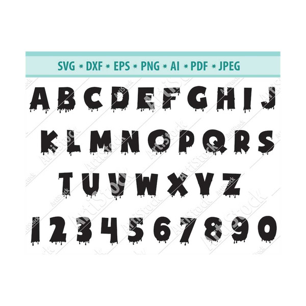 Dripping alphabet Svg, Outline letters slime Svg, Dripping M - Inspire ...