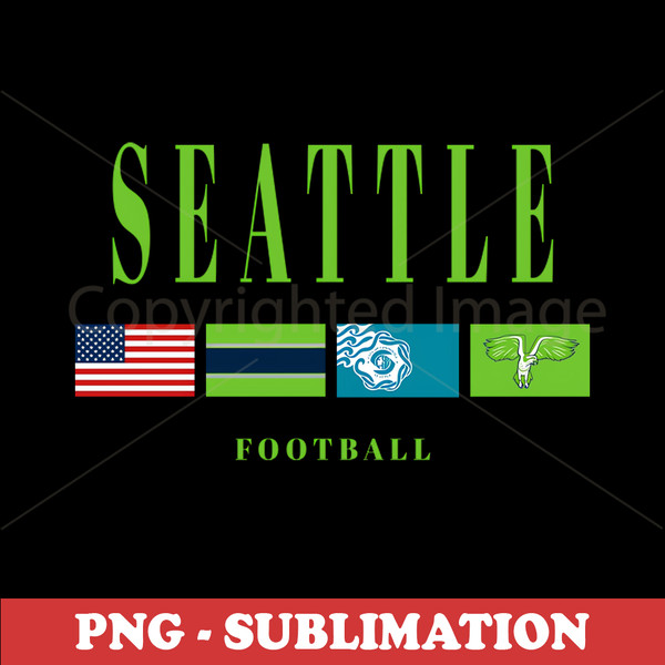 Seattle Football Flag - Vintage Design - High-Quality Transparent Sublimation Download