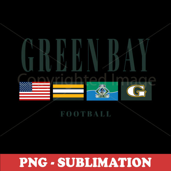 Vintage Green Bay Football Flag - Authentic Design - Perfect for Sublimation