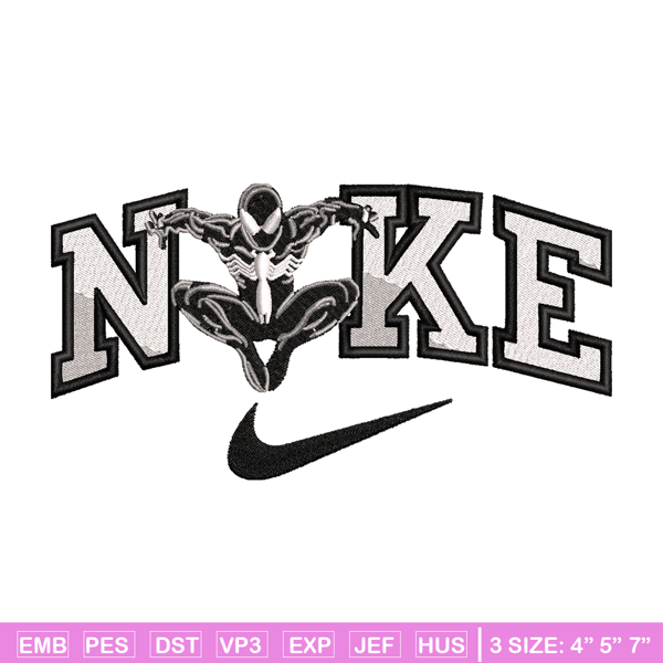 Black Spiderman Nike embroidery design, Black Spiderman embroidery, Nike design, movie design, Digital download.jpg