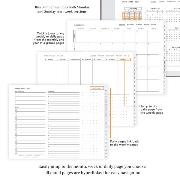 2024 Planner for Remarkable 2, Dated E-ink Planner, Monthly Weekly Agenda,  Digital Calendar, Simple Planner & to Do List, Remarkable Diary (Instant  Download) - …