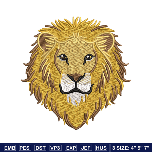 Goden lion embroidery design, Lion embroidery, Embroidery file, Embroidery shirt, Emb design, Digital download.jpg