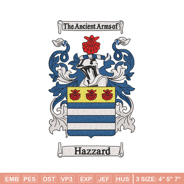 Hazard Family Crest Logo embroidery design, logo embroidery, logo design, Embroidery file, logo shirt, Instant download..jpg
