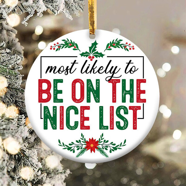 Be On The Nice List Ornament Png, Round Christmas Ornament, PNG Instant Download, Xmas Ornament Sublimation Designs Downloads - 2.jpg