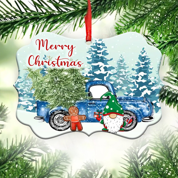 Blue Truck Merry Christmas Ornament PNG, Benelux Christmas Ornament, PNG Instant Download, Xmas Ornament Sublimation Designs Downloads - 1.jpg