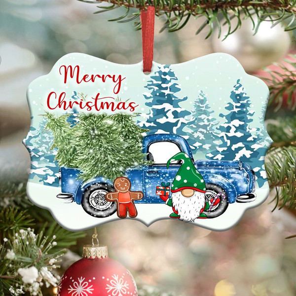 Blue Truck Merry Christmas Ornament PNG, Benelux Christmas Ornament, PNG Instant Download, Xmas Ornament Sublimation Designs Downloads - 2.jpg