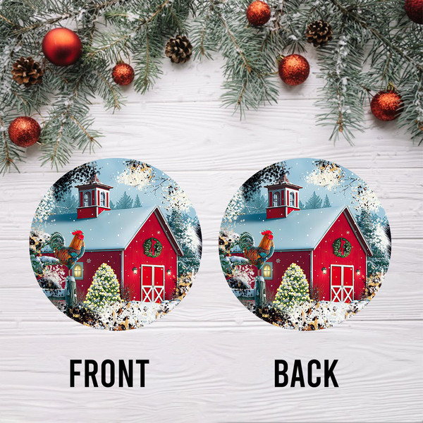 Christmas Barn Western Ornament Png, Round Christmas Ornament, PNG Instant Download, Xmas Ornament Sublimation Designs Downloads - 3.jpg