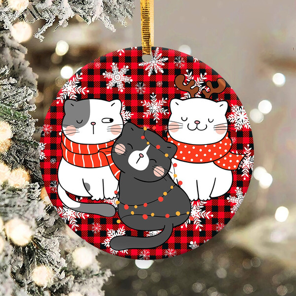 Christmas Funny Cats Ornament Png, Round Christmas Ornament, PNG Instant Download, Xmas Ornament Sublimation Designs Downloads - 2.jpg