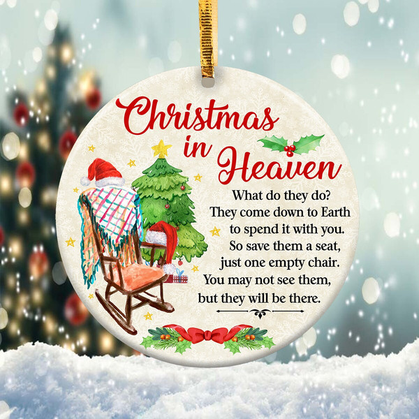 Christmas in Heaven Ornament Png, Round Christmas Ornament, PNG Instant Download, Xmas Ornament Sublimation Designs Downloads - 1.jpg