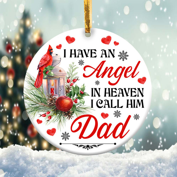 I Have a Angel in Heaven Ornament Png, Round Christmas Ornament, PNG Instant Download, Xmas Ornament Sublimation Designs Downloads - 1.jpg