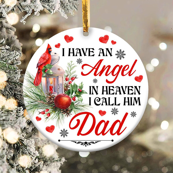 I Have a Angel in Heaven Ornament Png, Round Christmas Ornament, PNG Instant Download, Xmas Ornament Sublimation Designs Downloads - 2.jpg