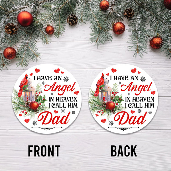 I Have a Angel in Heaven Ornament Png, Round Christmas Ornament, PNG Instant Download, Xmas Ornament Sublimation Designs Downloads - 3.jpg