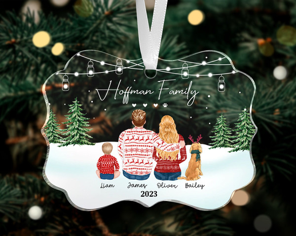 Custom Family with Pets Ornament, Couple with Pet Ornament, Custom Dog Ornament, Custom Family Portrait, 2023 Christmas Ornament Family Gift - 10.jpg