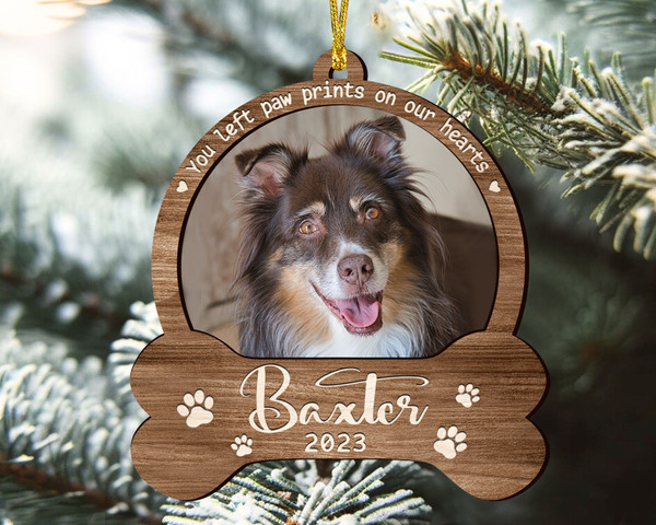 Dog Photo Ornament, Dog Memorial Gift, Loss of Pet, Pet Memorial Ornament, Dog Memorial Ornament, Pet Portrait Ornament, Christmas Gift - 3.jpg