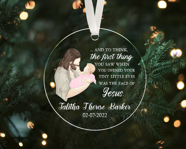 Personalized Miscarriage Ornament, Miscarriage Keepsake, Baby Memorial Ornament, Infant Loss Gifts, Jesus Christmas Ornaments for Stillbirth - 3.jpg