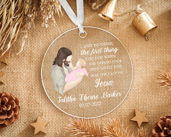 Personalized Miscarriage Ornament, Miscarriage Keepsake, Baby Memorial Ornament, Infant Loss Gifts, Jesus Christmas Ornaments for Stillbirth - 5.jpg