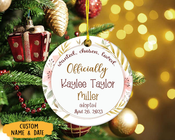Personalized Wanted Chosen Loved Ornament, Adoption Ornament, Christmas Ornament, Adoption Memento Gifts, Adopted Keepsake Ornament - 2.jpg