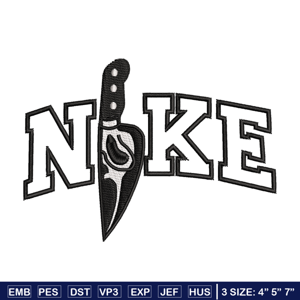 Knife ghost nike embroidery design, Horror embroidery, Embroidery file,Embroidery shirt, Nike design, Digital download.jpg