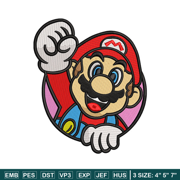 Mario circle embroidery design, Mario embroidery, Embroidery file, Embroidery shirt, Emb design,Digital download.jpg