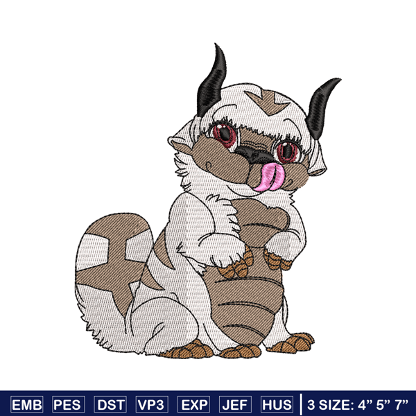 Appa Avatar embroidery design, Avatar embroidery, embroidery file, cartoon design, cartoon shirt, Digital download.jpg