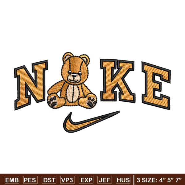 Nike teddy bear embroidery design, Bear embroidery, Nike design,Embroidery file,Embroidery shirt,Digital download.jpg