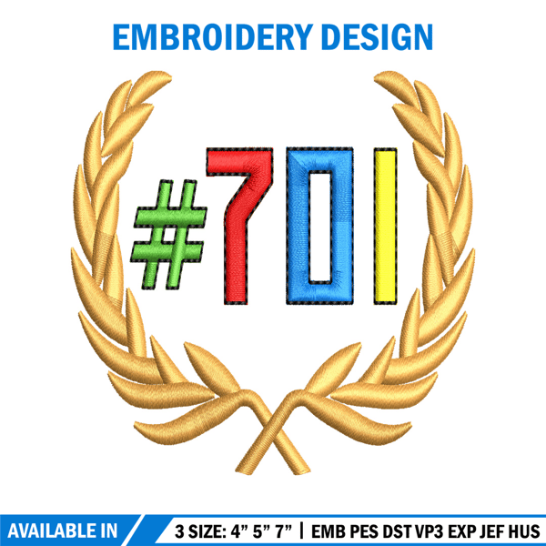 701 logo embroidery design, 701 logo embroidery, embroidery file, logo design,  logo shirt, Digital download.jpg