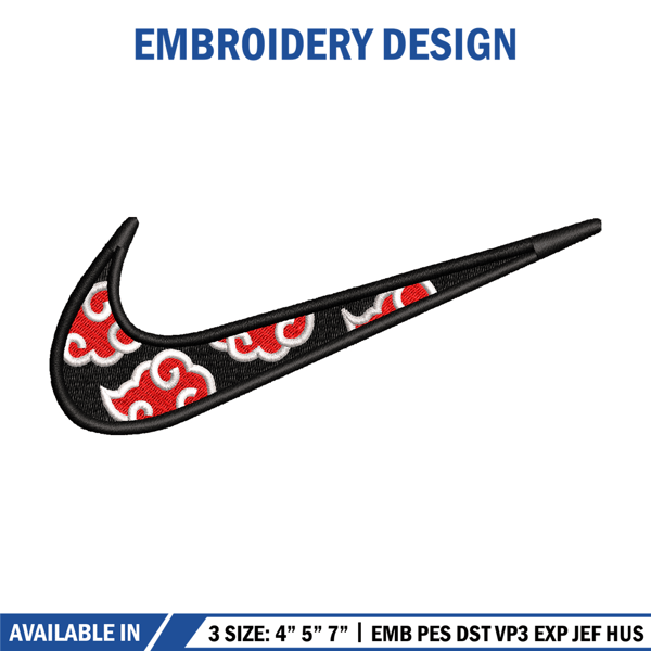 Akatsuki Nike embroidery design, Naruto embroidery, Nike design, anime design, anime shirt, Digital download.jpg