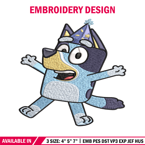 Bluey Happy birthday Embroidery, Bluey Cartoon Embroidery, Disney Embroidery, Embroidery File, digital download..jpg