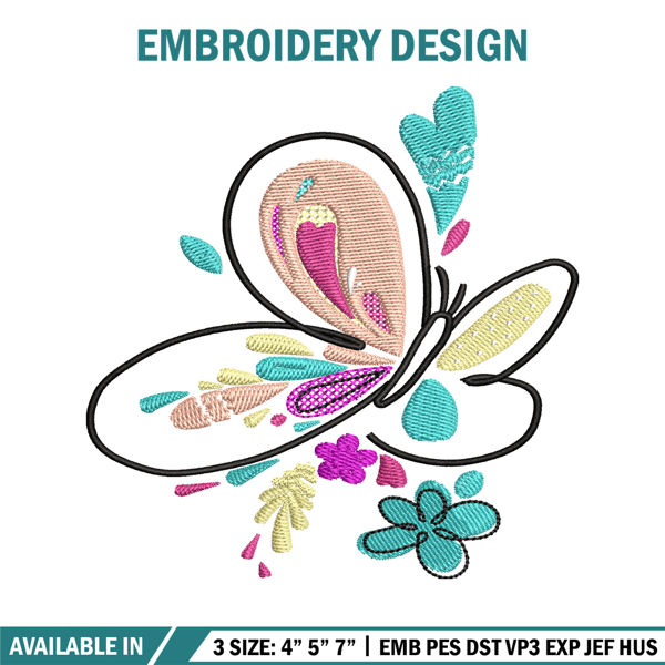 Butterfly Color Art embroidery design, Butterfly embroidery, logo design, embroidery file, logo shirt, Digital download..jpg