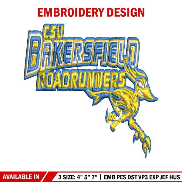 CSU Bakersfield Roadrunners embroidery design, CSU Bakersfield Roadrunners embroidery, Sport embroidery, NCAA embroidery.jpg