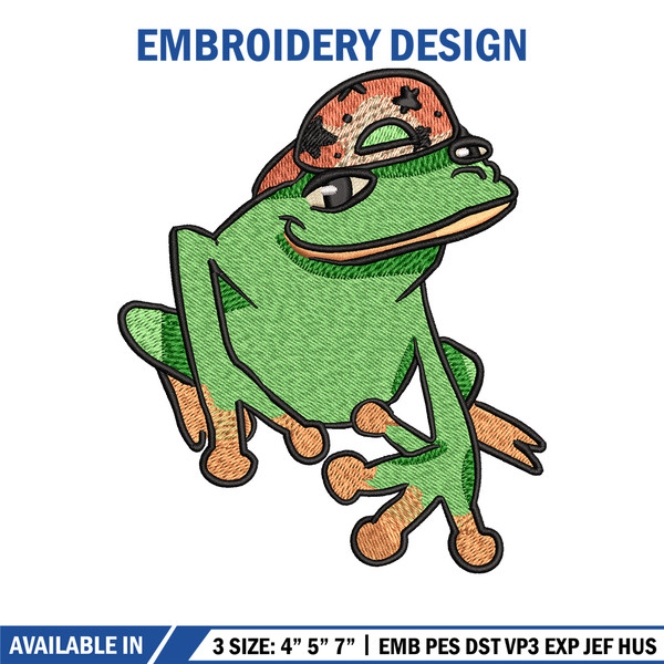 Frog boy embroidery design, Frog embroidery, Embroidery file, Embroidery shirt, Emb design, Digital download.jpg