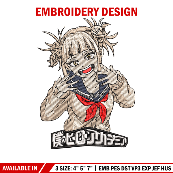 Himiko Toga laugh embroidery design, My hero academia embroidery, anime design, anime shirt, Digital download.jpg