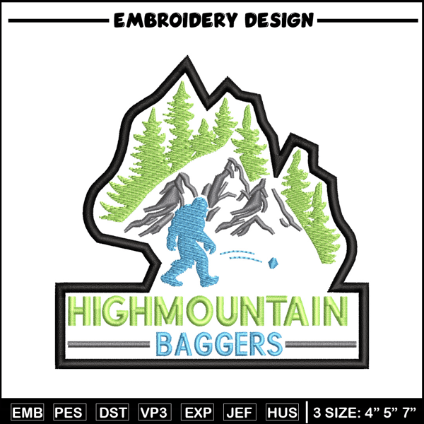 High Mountain Baggers embroidery design, logo embroidery, logo design, embroidery file, logo shirt, Digital download..jpg