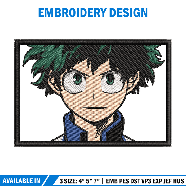 Izuku frame embroidery design, Mha embroidery, Anime design, Embroidery shirt, Embroidery file, Digital download.jpg