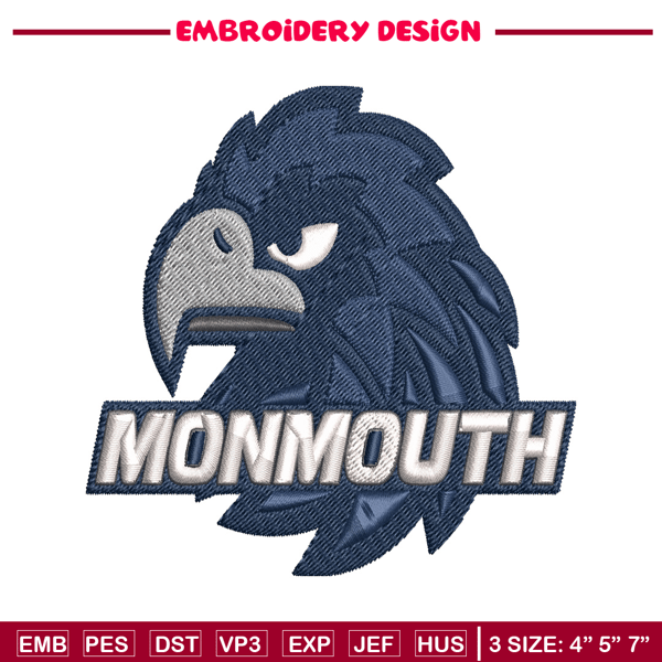 Monmouth Hawks embroidery, Monmouth Hawks embroidery, Basketball embroidery, Sport embroidery, NCAA embroidery..jpg