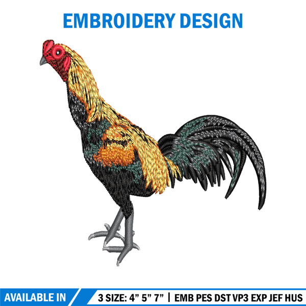Rooster embroidery design, Logo embroidery, embroidery file, animal design, logo shirt, Digital download..jpg