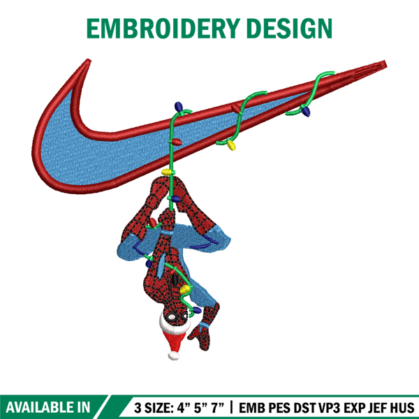 Spaiderman Nike logo embroidery design, Spaiderman Nike embroidery, Embroidery shirt, Nike design, Instant download.jpg