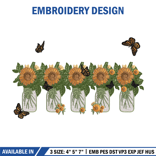 Sunflowers embroidery design, Sunflowers embroidery, flowers design, embroidery file, logo shirt, Digital download.jpg