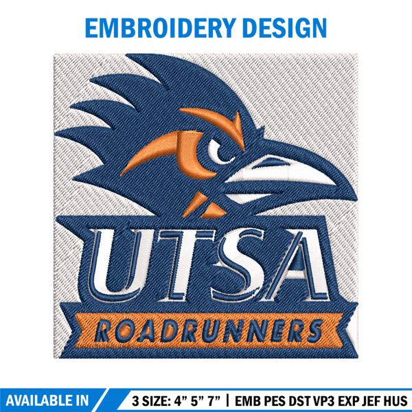 Texas SA Roadrunners embroidery design, Texas SA Roadrunners embroidery, logo Sport, Sport embroidery, NCAA embroidery..jpg