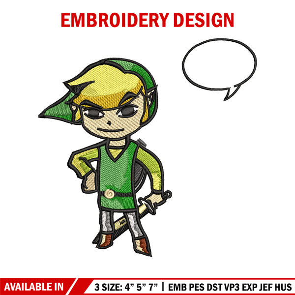 Toon Link embroidery design, Toon Link embroidery, cartoon design, embroidery file, logo shirt, Digital download..jpg