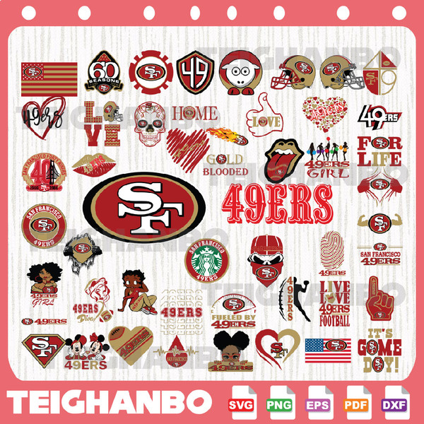 Bundle 50 Files San Francisco 49ers Football Teams Svg, San - Inspire Uplift