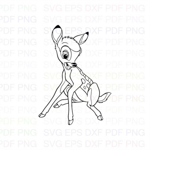 bambi_smiling Outline Svg Dxf Eps Pdf Png, Cricut, Cutting f - Inspire ...