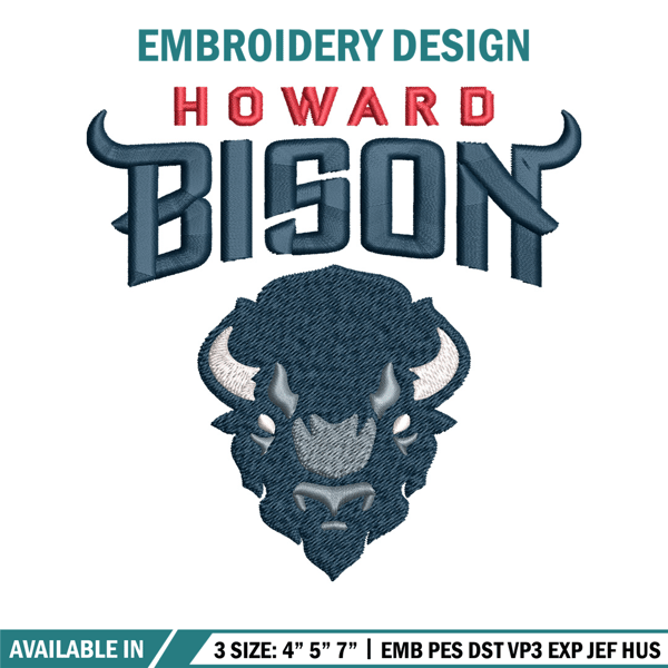 Howard Bison embroidery design, Howard Bison embroidery, logo Sport, Sport embroidery, NCAA embroidery..jpg
