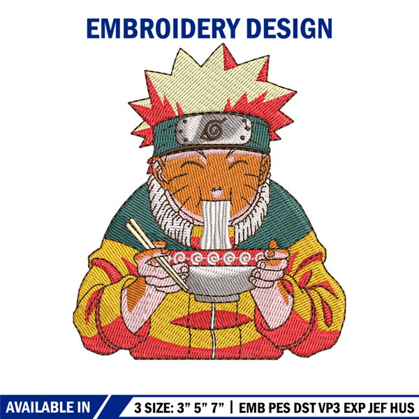 Naruto ramen embroidery design, Naruto embroidery, Anime design, Embroidery shirt, Embroidery file, Digital download.jpg