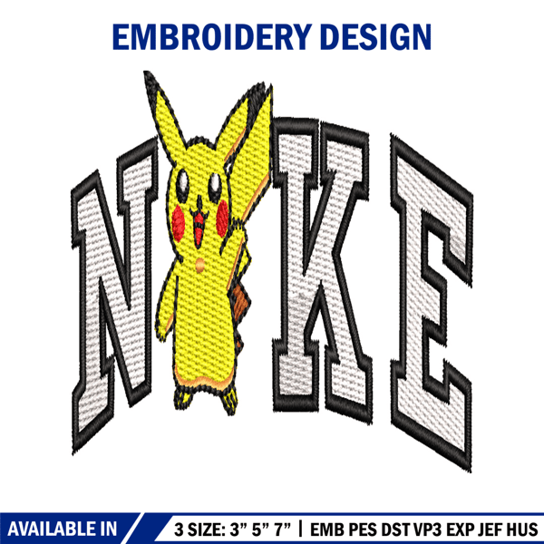 Nike Mew Embroidery Design File, Pokemon Anime Embroidery Design, Nike and  Mew Anime Pes Design Brother